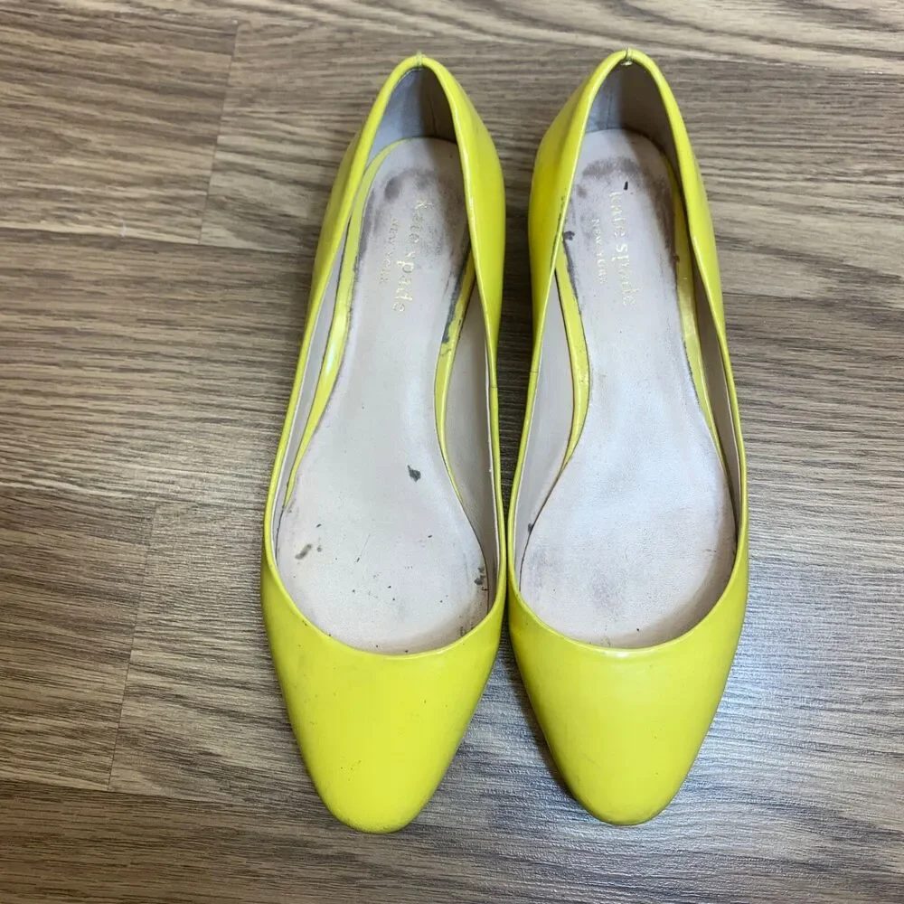 Kate‎ Spade Fallyn Flats Neon Yellow size 6 Ballet Womens Patent Leather